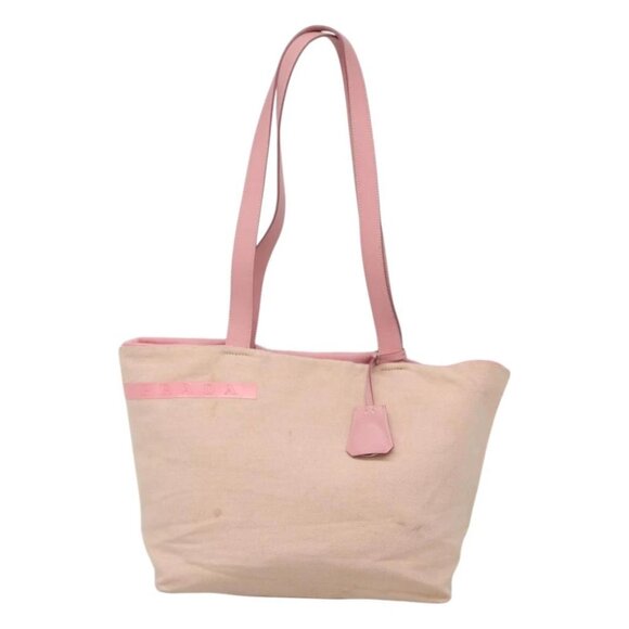 PRADA Sports Shoulder Bag Canvas Pink Silver Auth bs25382 - Picture 1 of 15